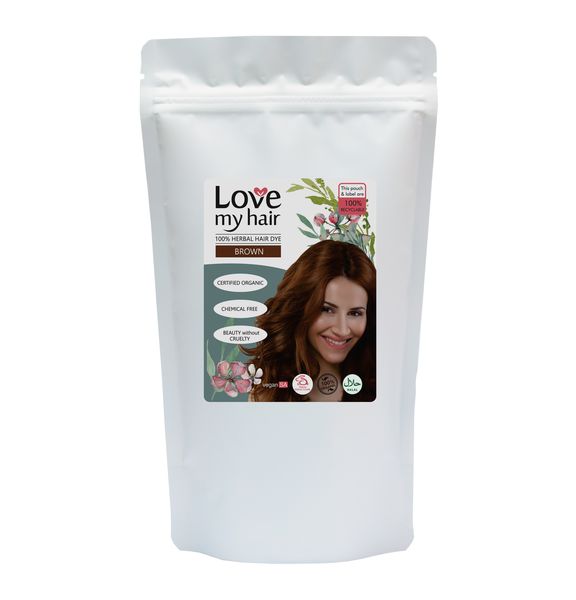 Love My Hair 100% Herbal Hair Dye - Brown 100g