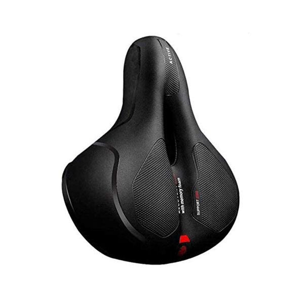 Wide Memory Foam Bike Seat with Dual Shock Absorbers for Men Women