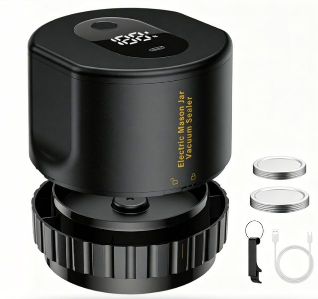 Electric Mason Jar Vacuum Sealer for Food Storage and Freshness