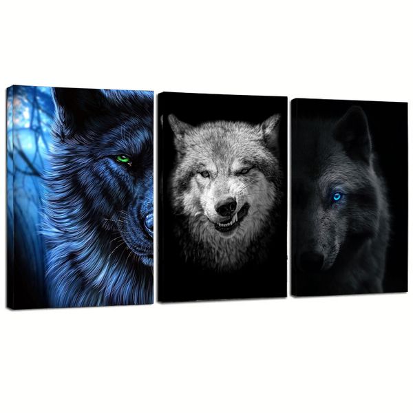 Black, Grey Eternal Guardians Cotton Canvas cm Animals Wall Art