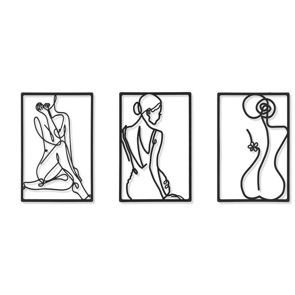 3 Pieces Woman Wall Art Line Drawing,Art Decor Single Line,Decorative Painting
