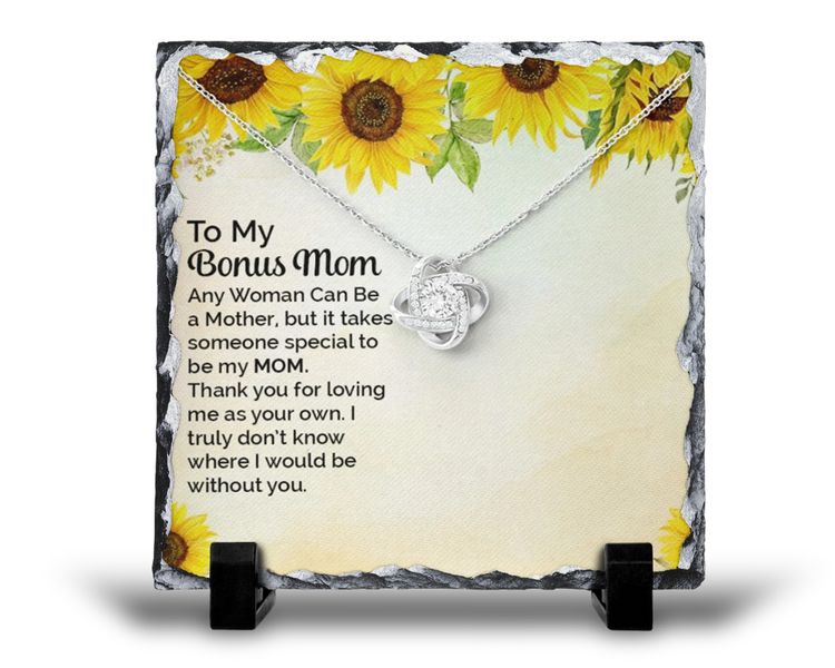 To My Bonus Mom Birthday Christmas Mother's Day Step Mom v2 Gift Rock Slate