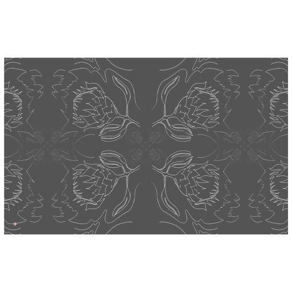Protea Line Art on Slate By Fifo Rectangle Tablecloth