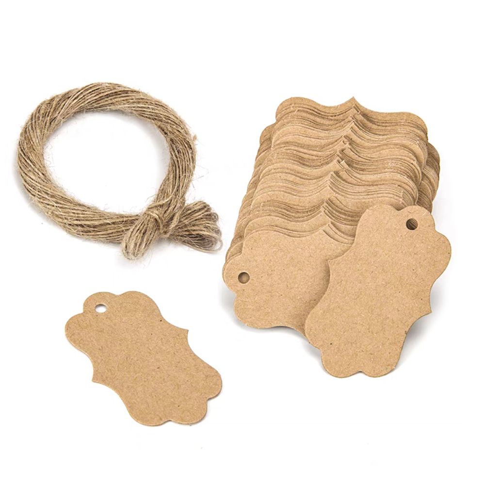 100 Piece Set Kraft Packaging Tags with Wrapping Twine Shop Today