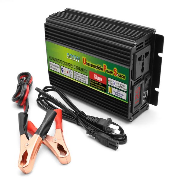 500-Watt Inverter Charger UPS Function Have Power 24/7 Auto-Switching