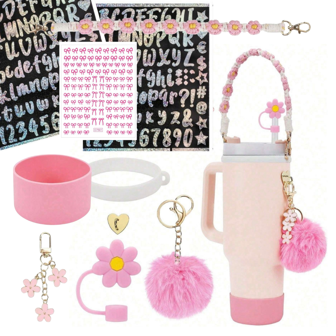 Cup Accessories for Stanley Cup 30oz and 40oz - pink - 11 Piece