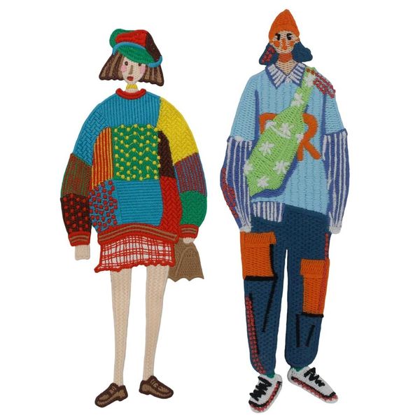 Craft Large Bright &amp; Colourful Embroidered Sew-On Patches Set of 2