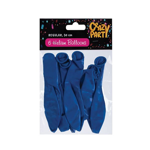 Helium Balloon - Party Accessories &amp; Supplies - Latex - Blue - 6 Pack