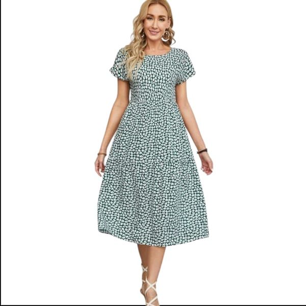 Floral Ruffle Hem Summer Dress Multicolour