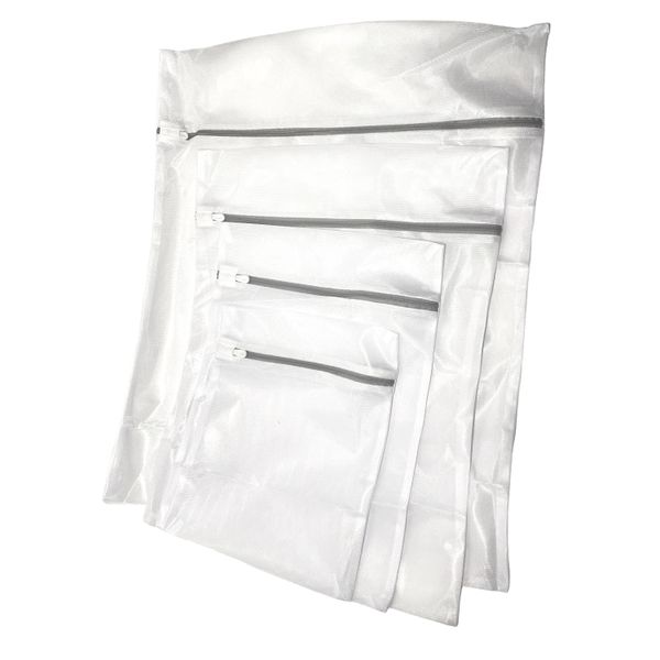 White Laundry Bags; 4 Piece Plain White
