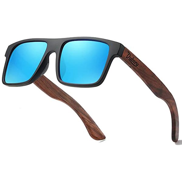 Quality Polarized Wood Sunglasses - Blue image