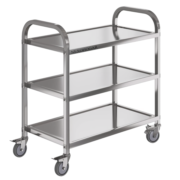NEXOHOGAR 3-Tier Heavy Duty Stainless Steel Cart