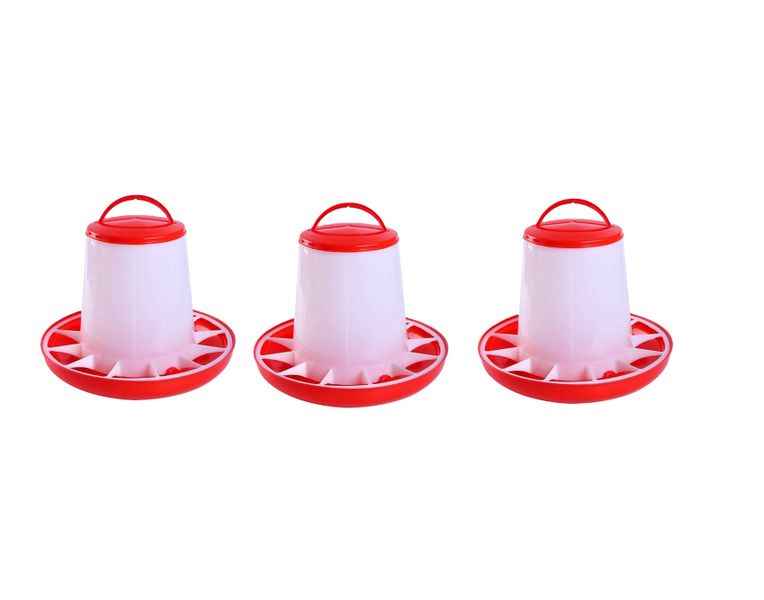 Red and White Chicken 3 Kg Feeders -Pack of 3