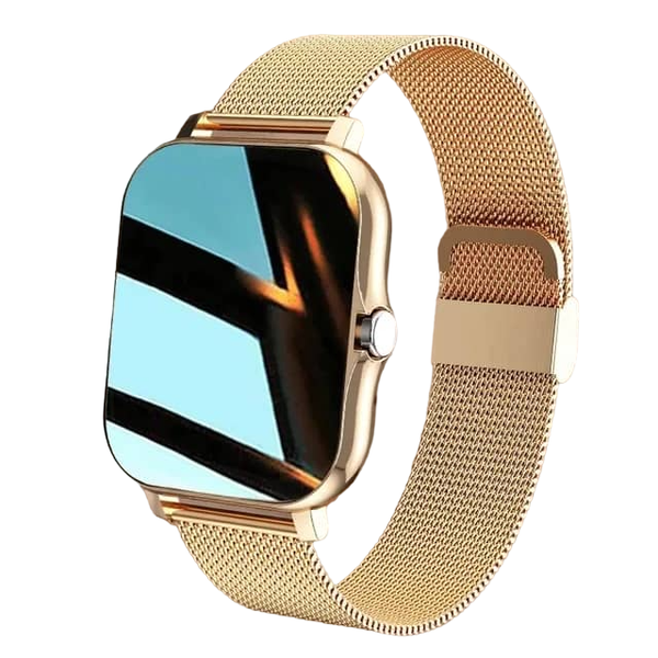 Smart Watch for Men and Women Stainless Steel and Silicone strap Rose Gold
