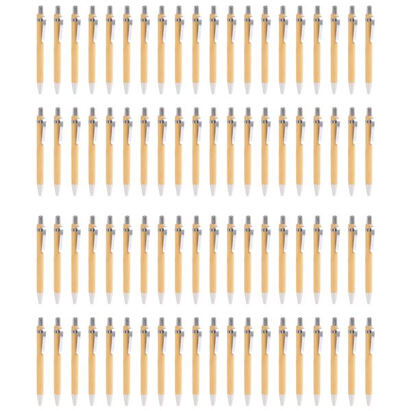 80 Pcs Ballpoint Pen Set Bamboo And Wood Writing Tools