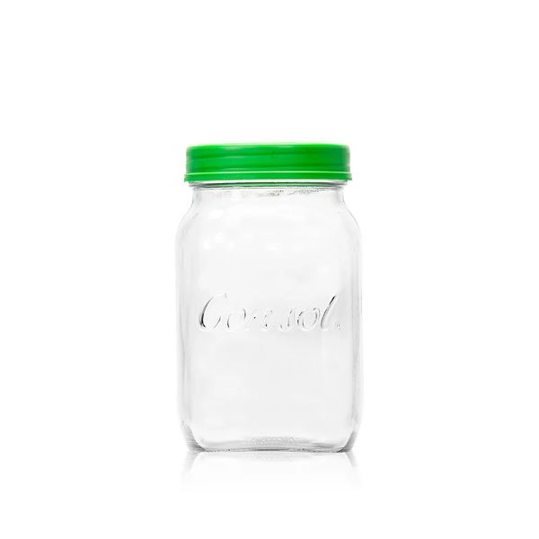 Glass Preserve Jar 1000ml (1L) with Coloured Lid Red (4)
