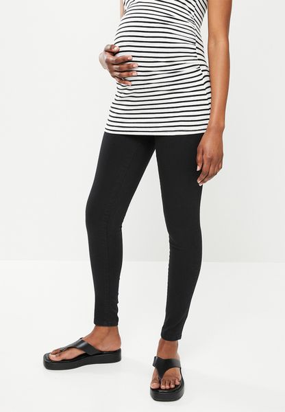 Maternity skinny raw wash