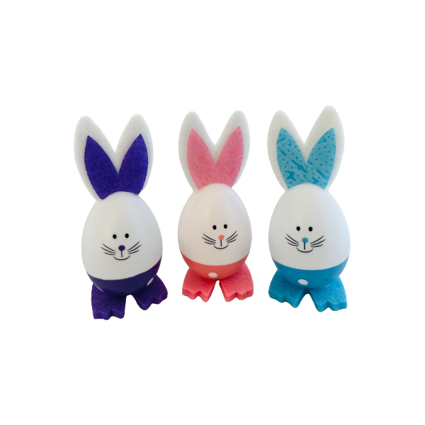 Decorative Easter Bunnies - Pink, Purple &amp; Blue - 10cm (Pack of 3)