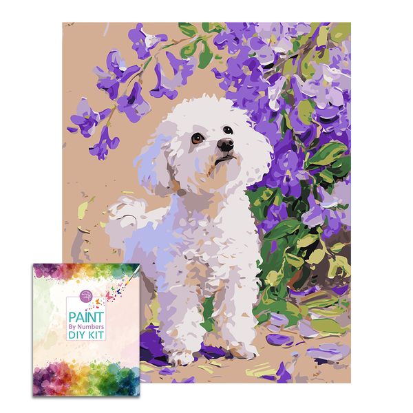 Easy Craft Paint by Number DIY Kit, 50x40cm- Dog Series03
