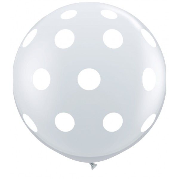 3 Feet Latex Prt Big Polka Dots A Round Diamond Clear