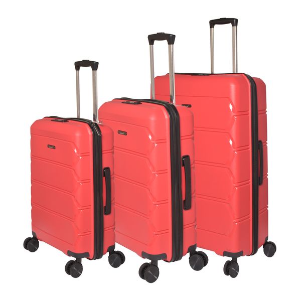 Bubule -3 Piece Hard Outer Shell Luggage Set - PPL14 55/65 - 75cm - Red