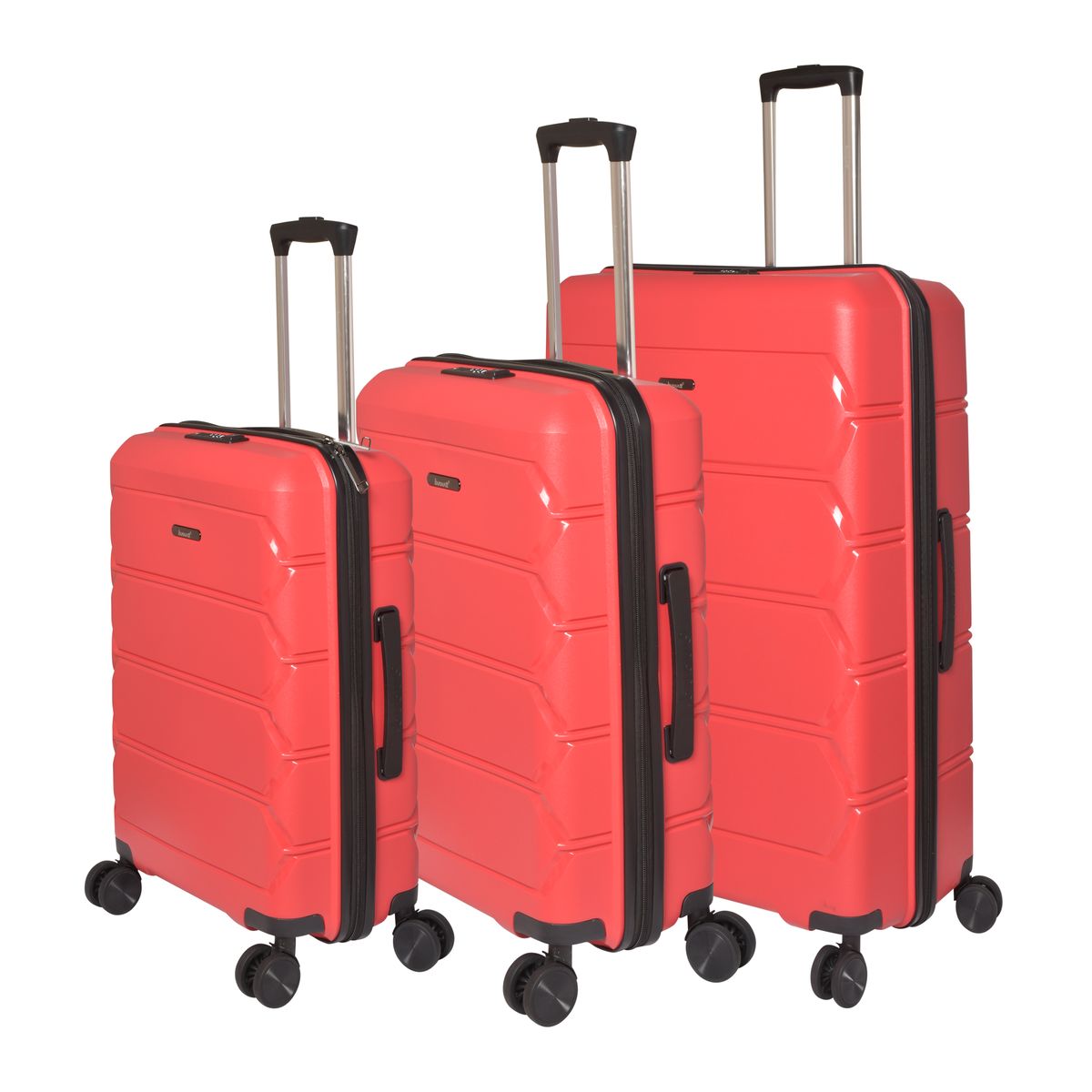 Bubule -3 Piece Hard Outer Shell Luggage Set - PPL14 55/65 - 75cm - Red ...