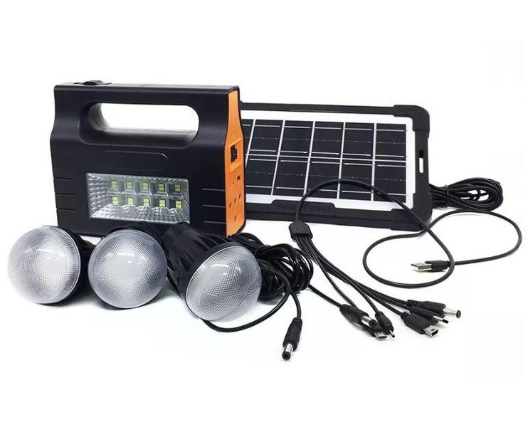 Multifunctional Solar Home Lighting System with 3 LED Bulbs