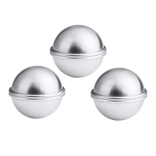 6.5cm Aluminium Metal Bath Bomb Molds/Moulds - Set of 3