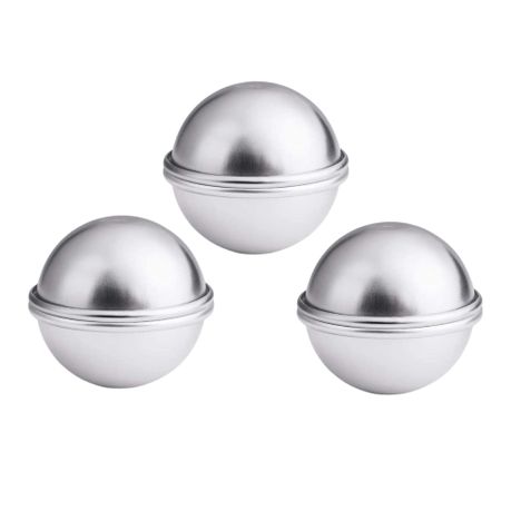 6.5cm Aluminium Metal Bath Bomb Molds/Moulds - Set of 3 Image