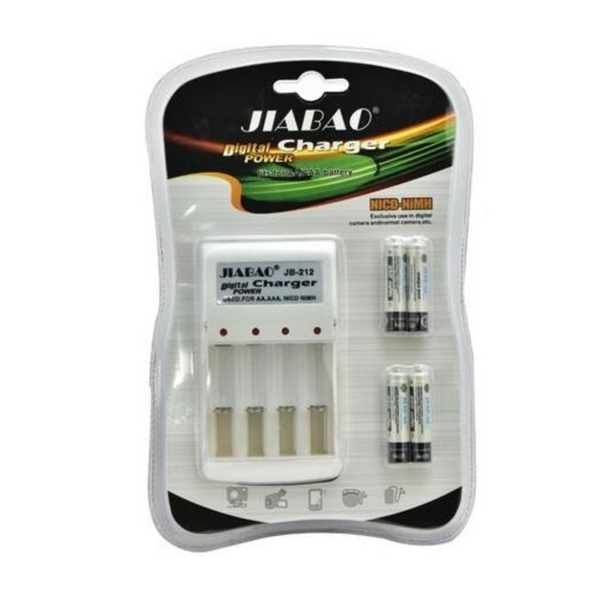 Jiabao JB212 Battery Charger + 4 350mAh AAA Rechargeable Batteries x 1