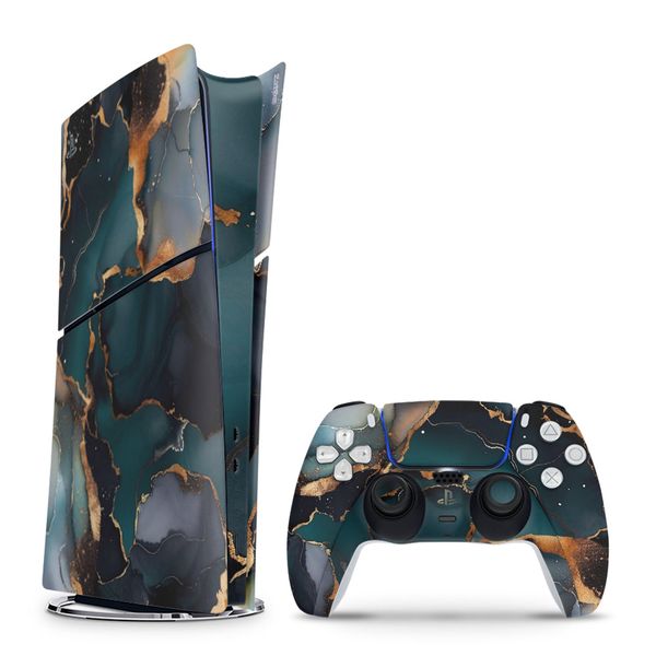 Decal Skin Compatible with PS5 Slim Digital - Abstract Purple Marble (Decal Only)