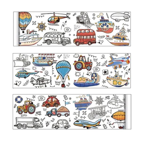 3m Colouring Paper Roll For Kids- Mixed Prints