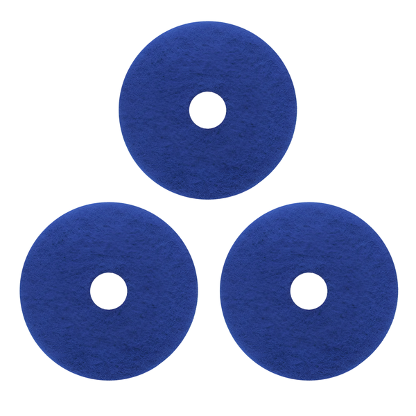 Blue Scrubbing Polisher Pad 425mm-Heavy Duty Rotary Floor Pad (3 Pack)