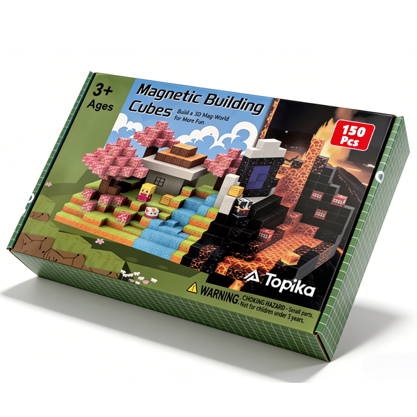 Topika 150 Piece Magnetic Blocks, Magnetic Building Cubes for Kids 3 Years+