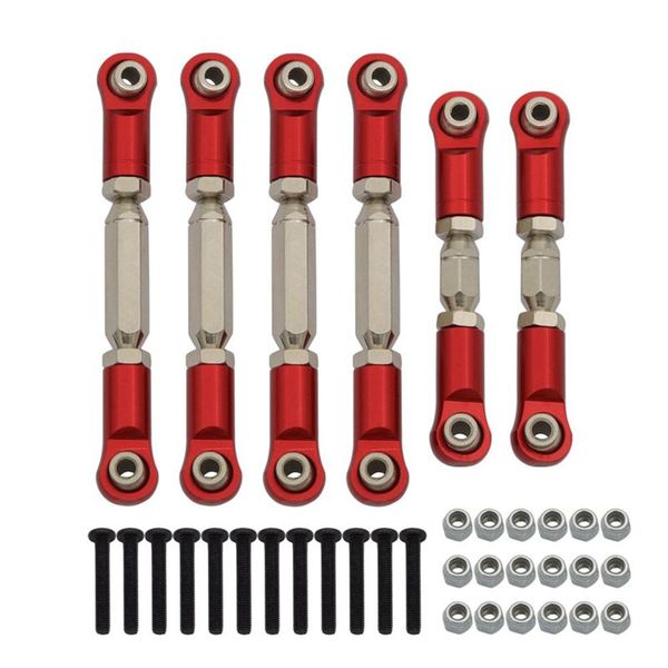 Metal Tie Rods Linkage Links Set For 1/10 Arrma Granite Senton Red