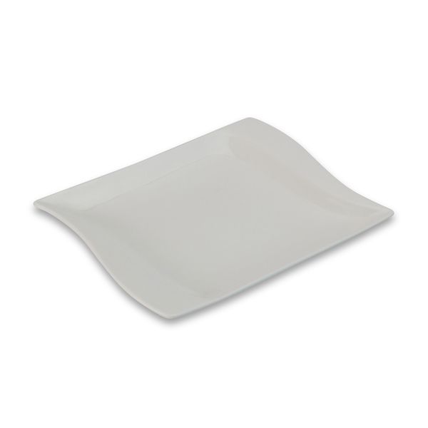 Corner Plate - Kitchen Accessories - Wave Design - Ceramic - White