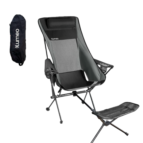 Original Lumeo QuickFold High-Back Chair With Foot Rest - Camping Foldable Image