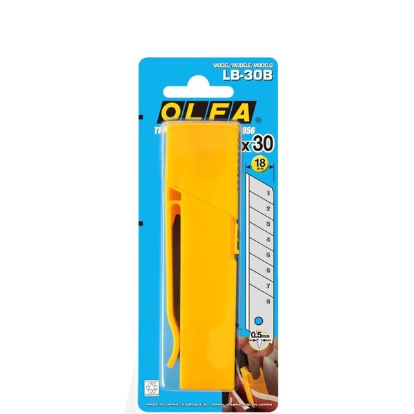 Olfa Blades Lb-30b 30/Pack 18mm with Belt Clip Ub/Olf