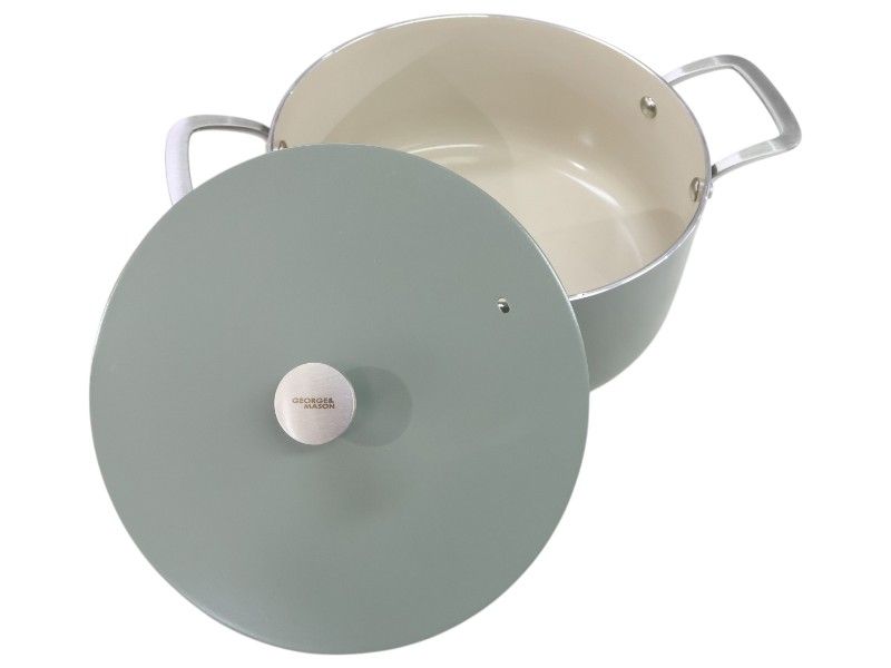 George &amp; Mason Alum Casserole With Lid &amp; SS handles Sage 24cm ( 4.5Lt)