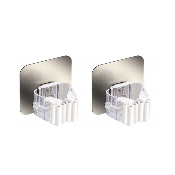 Gizmo Self Adhesive Broom &amp; Mop Holder - 2 Pack