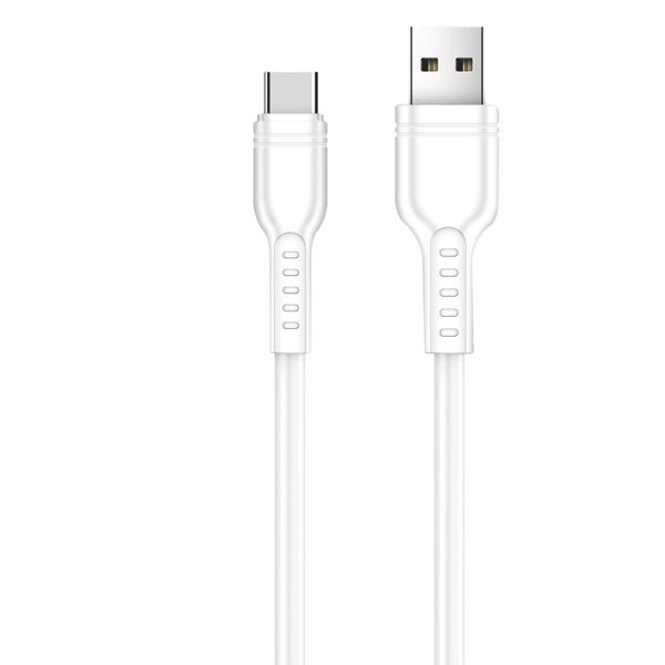 Tisko USB to Type-C Data &amp; Fast Charging Cable White - 1M PACK OF 2