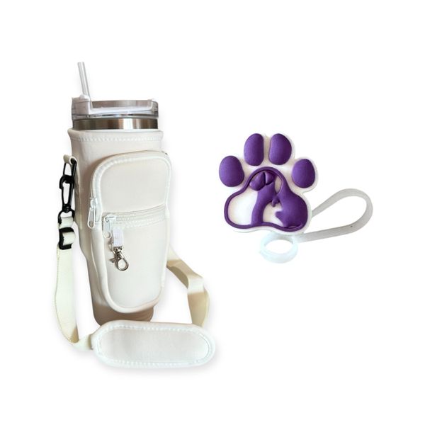 Travel Bottle Vacuum Flask with Straw, Straw Cover and a Bottle Bag