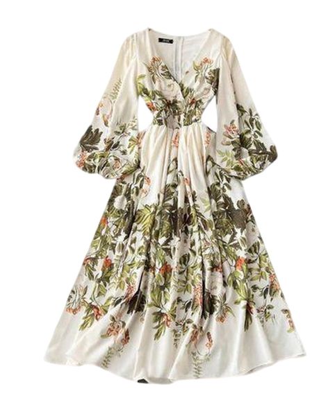 Women's Elegant V-Neck Long Sleeve Dress (UK size 10)