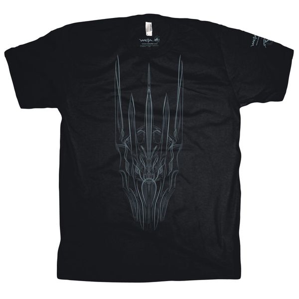 LOTR: Sauron Blue Pinstriped Black T-Shirt (XXL)