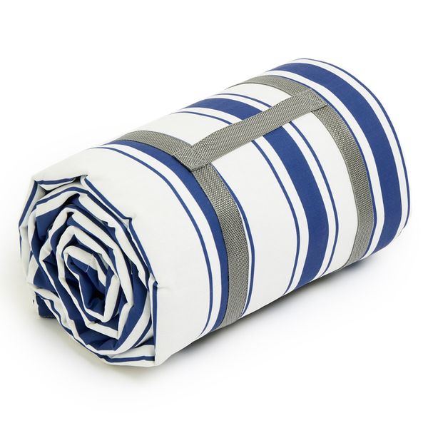 George &amp; Mason - Picnic Blanket 1.4 x 2m - Navy Sailor Stripe