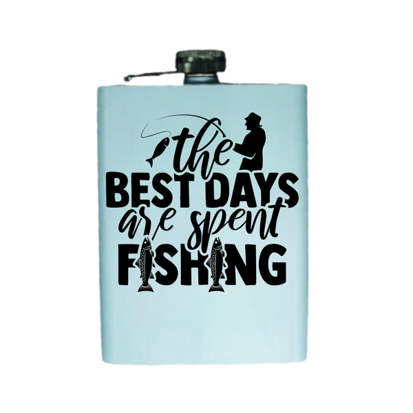 The Best Days Are Spent Fishing Custom Printed Hip Flask 160ml