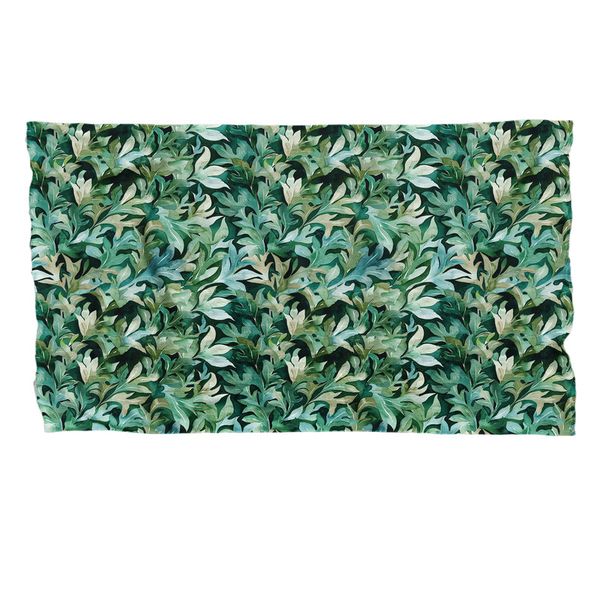 Dark Green Leaves Bed Throw Blanket