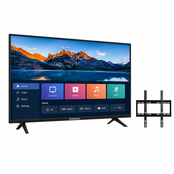 45 Inch Smart TV, Android 12 Wi-Fi FHD, HDMI USB Wall Mount