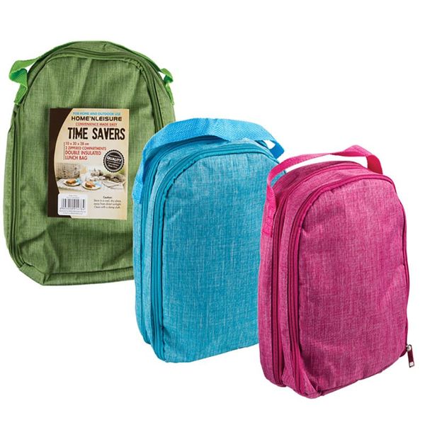 Bulk Pack x 3 Lunch Bag 10x20x28cm Insulated Double