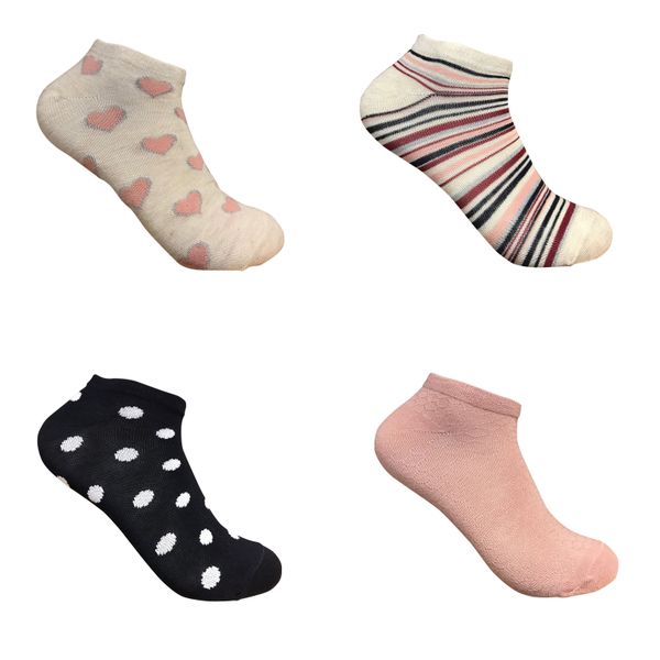 Undeez Ladies 4 Pack Low Cut Socks